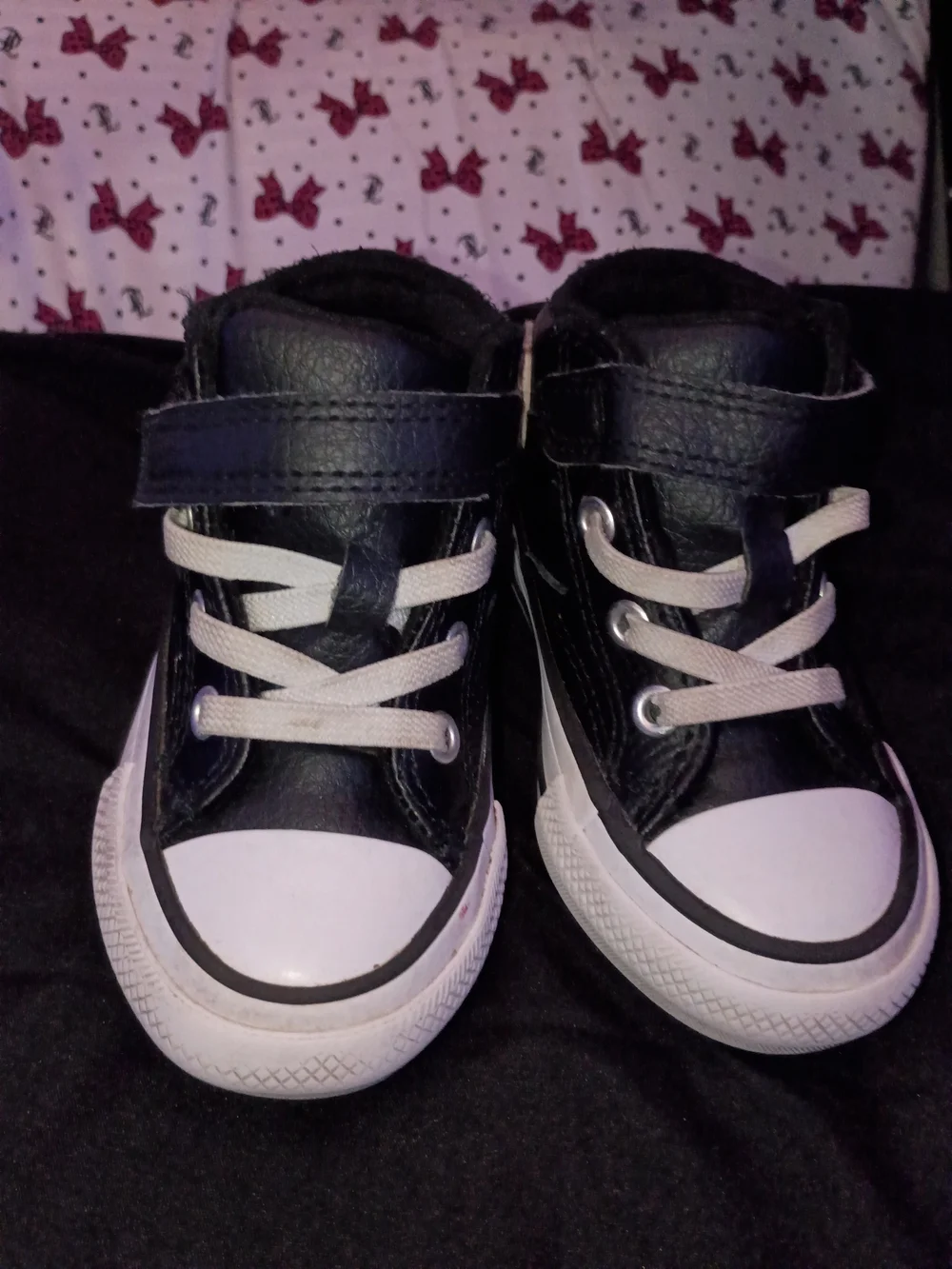 Converse Kids Black and White High-Top Sneakers with Star Logo